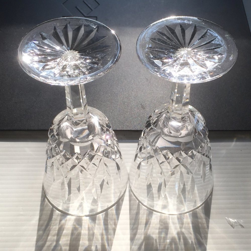 ππ± ~7" Tall βοΈ Waterford Lismore Stemmed Water Glasses Claret Wine Goblets - Picture 3 of 6